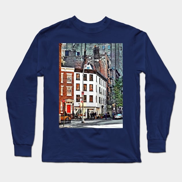 Manhattan NY - Waverly Place Greenwich Village Long Sleeve T-Shirt by SusanSavad